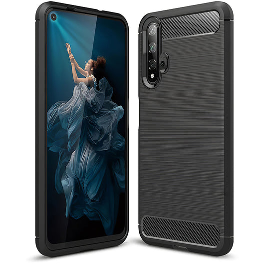 Калъф за Huawei nova 5T / Honor 20, OEM, Карбон, Черен