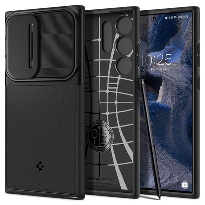 Калъф за Samsung Galaxy S23 Ultra S918, Spigen, OPTIK ARMOR, Black ACS05639