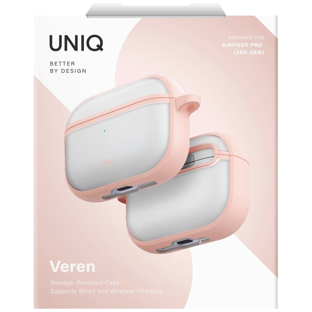 Калъф UNIQ Veren за Apple AirPods Pro 3, Розов