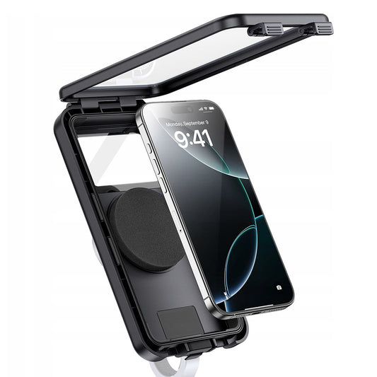 Универсален водоустойчив калъф съвместим с магнитна стойка за колело, Baseus, PrimeTrip VB1, Черен C0013D01