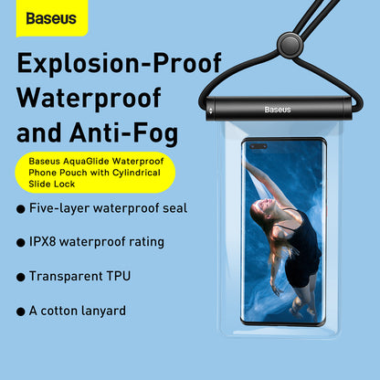 Универсален водоустойчив калъф, Baseus, AquaGlide Cylindrical, Бял P60263701213-00