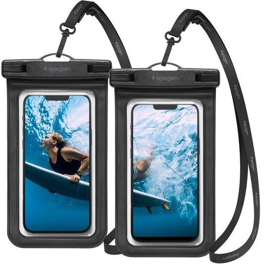 Универсален водоустойчив калъф за телефон макс. 3.5inch - 7inch, Spigen, A601, Комплект 2 броя, Черен AMP04523