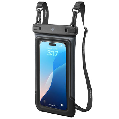 Универсален водоустойчив калъф за телефон макс. 6.9 инча, Spigen, A611P, Комплект 2 броя, Матово черен ACS09348