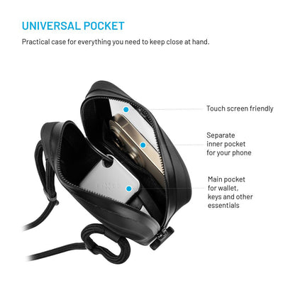 Универсален водоустойчив калъф за телефон макс. 7 инча, Fixed, Черен