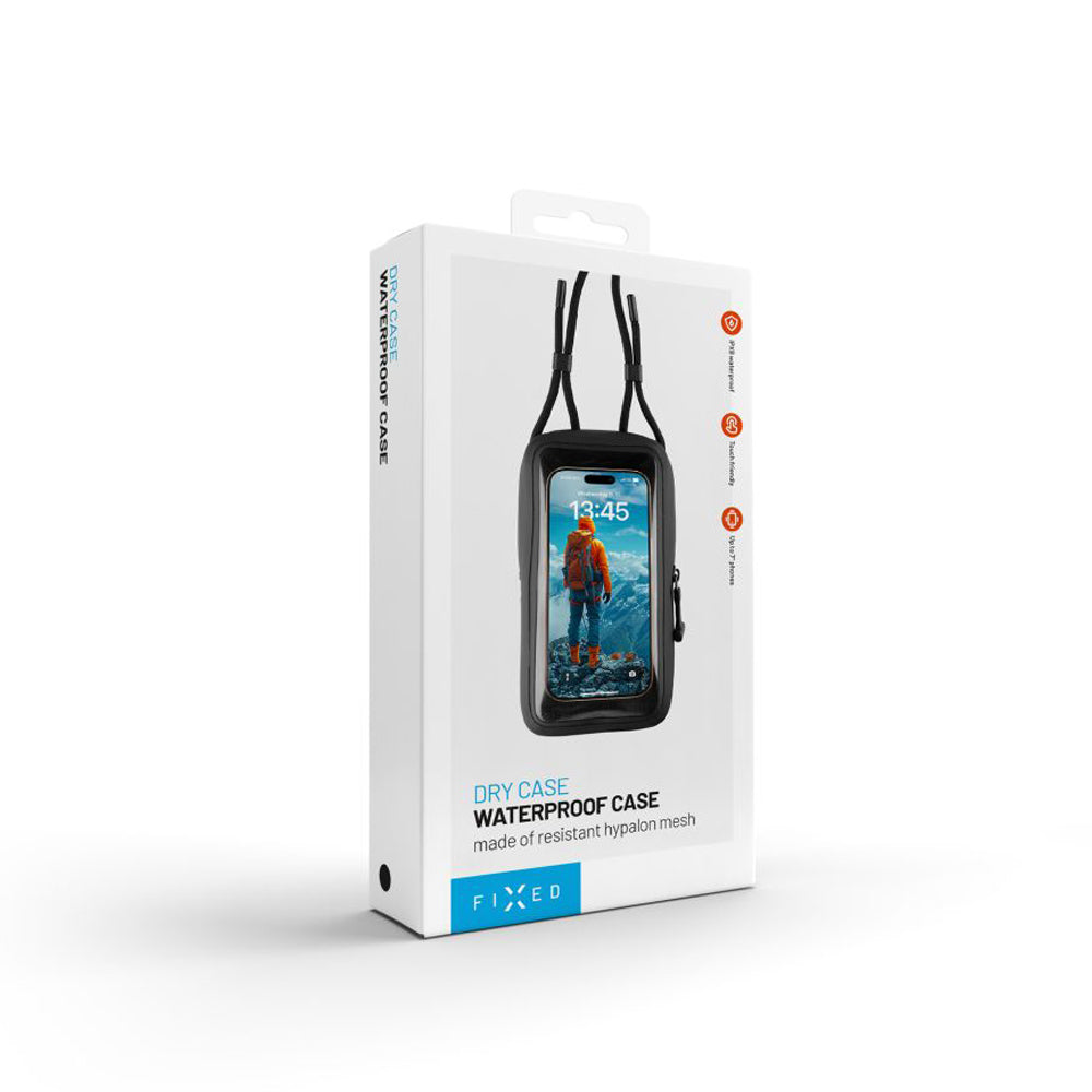 Универсален водоустойчив калъф за телефон макс. 7 инча, Fixed, Черен