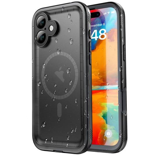 Водоустойчив калъф за Apple iPhone 16, ShellBox, Черен