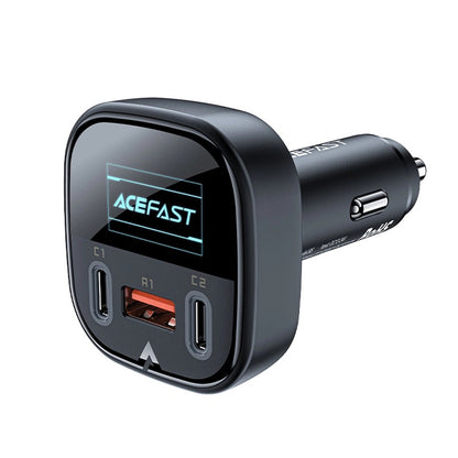 Автомобилен заряден уред Acefast B5 Display, 101W, 5A, 1 x USB-A - 2 x USB-C, Черен