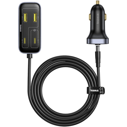 Автомобилен заряден уред Baseus BackseatPal L1, 110W, 3A, 3 x USB-A - 3 x USB-C, Черен C00081100121-00