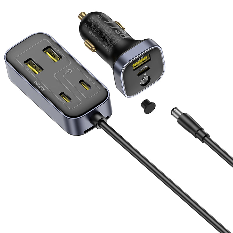 Автомобилен заряден уред Baseus BackseatPal L1, 110W, 3A, 3 x USB-A - 3 x USB-C, Черен C00081100121-00