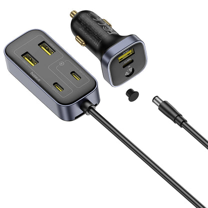 Автомобилен заряден уред Baseus BackseatPal L1, 110W, 3A, 3 x USB-A - 3 x USB-C, Черен C00081100121-00