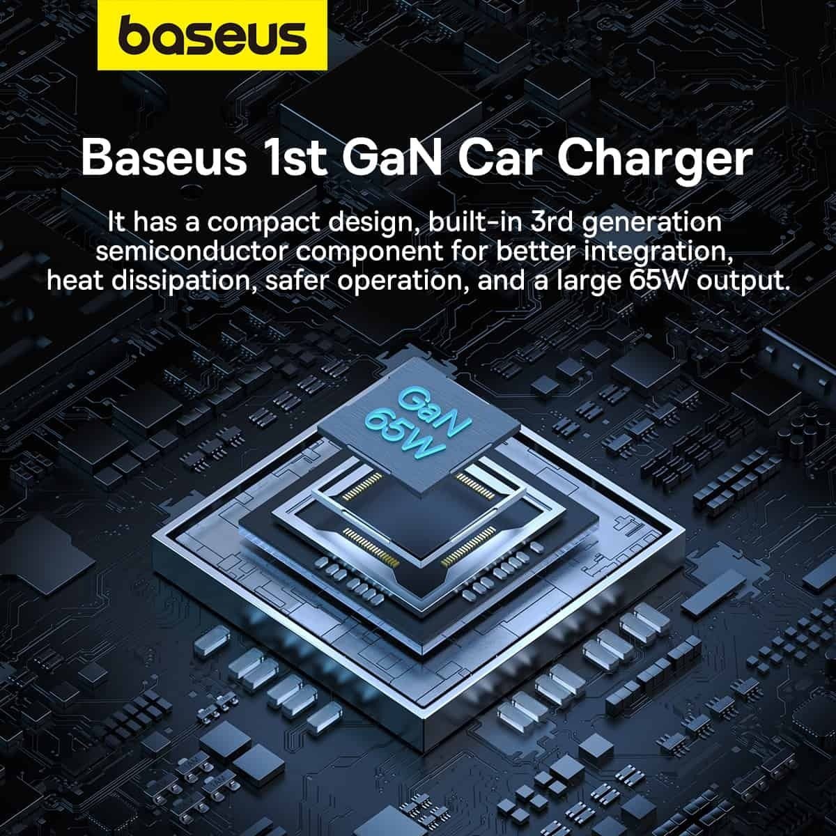 Автомобилен заряден уред Baseus Golden Contactor Pro, 65W, 3A, 1 x USB-A - 2 x USB-C, Сив C00035202841-00