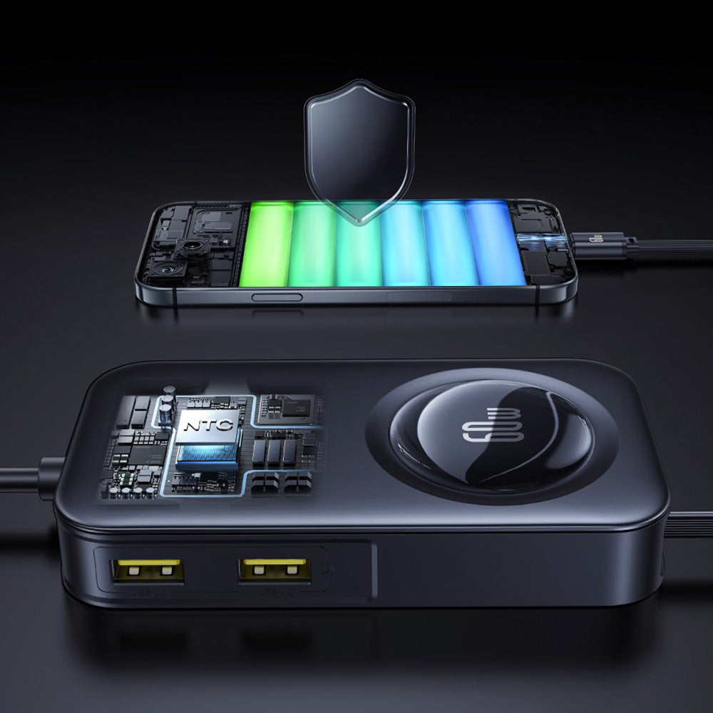 Автомобилен заряден уред Baseus PrimeTrip VW1, 105W, 3A, 3 x USB-A - 2 x USB-C, Черен C00069000121-00