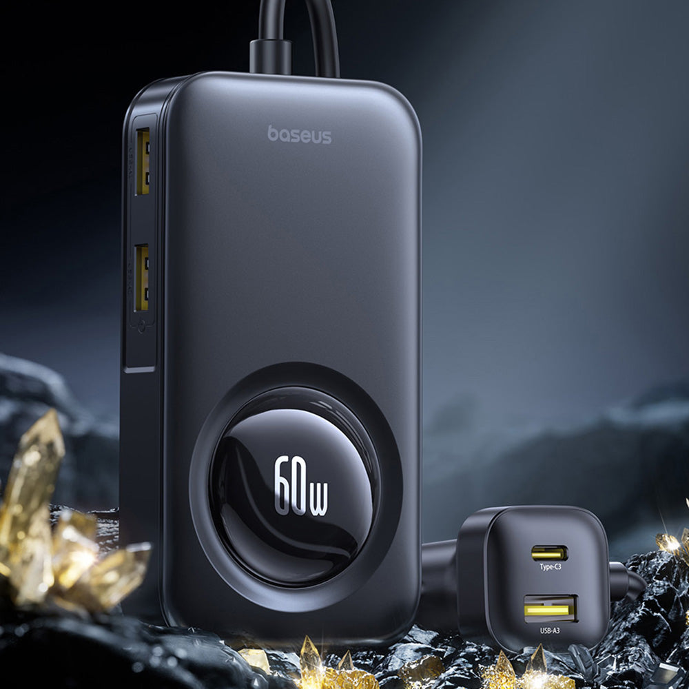 Автомобилен заряден уред Baseus PrimeTrip VW1, 105W, 3A, 3 x USB-A - 2 x USB-C, Черен C00069000121-00