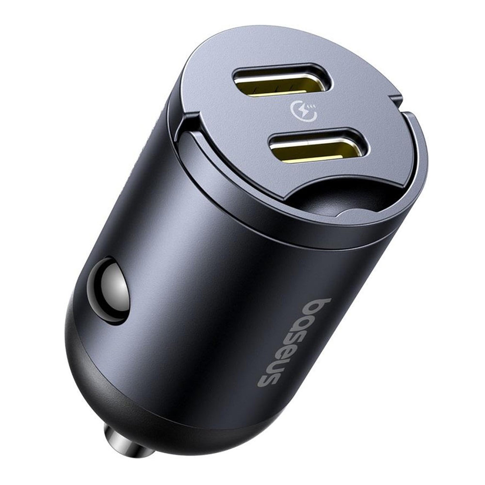 Автомобилен заряден уред Baseus Tiny Star, 30W, 3A, 2 x USB-C, Черен C00035001121-03