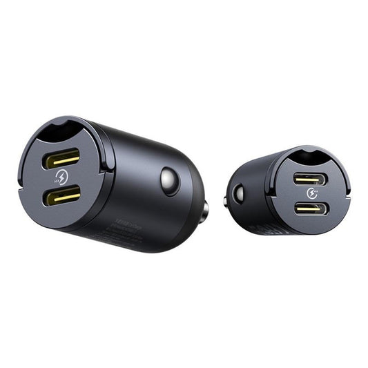 Автомобилен заряден уред Baseus Tiny Star, 30W, 3A, 2 x USB-C, Черен C00035001121-03