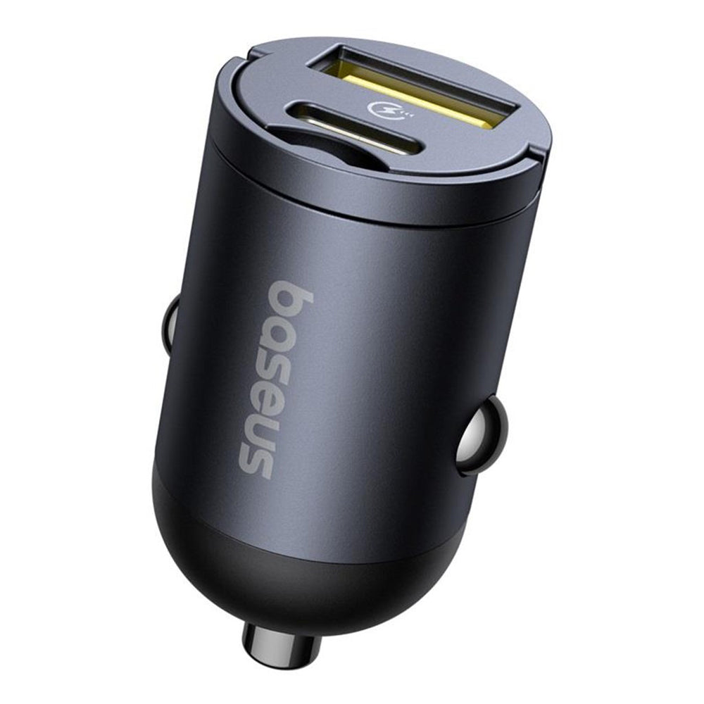 Автомобилен заряден уред Baseus Tiny Star, 30W, 3A, 1 x USB-A - 1 x USB-C, Черен C00035001121-02