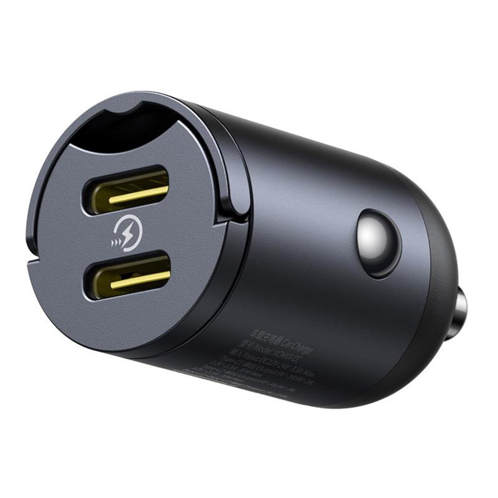 Автомобилен заряден уред Baseus Tiny Star, 30W, 3A, 2 x USB-C, Черен C00035001121-03