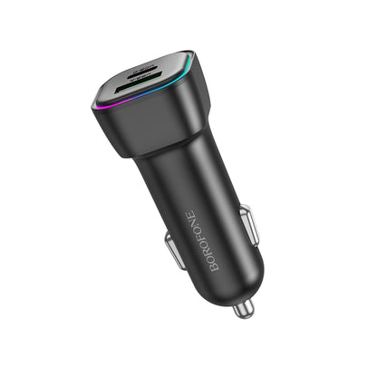 Автомобилен заряден уред Borofone BZ28A Trophie, 30W, 3A, 1 x USB-A - 1 x USB-C, Черен