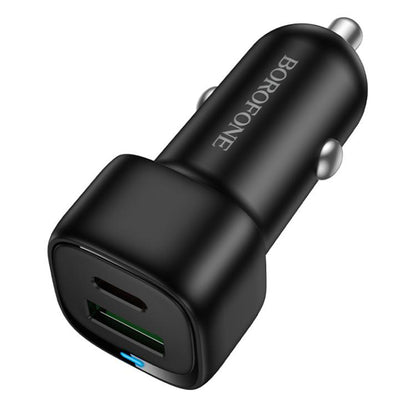 Автомобилен заряден уред Borofone BZ34B Cloud, 38W, 3A, 1 x USB-A - 1 x USB-C, Черен