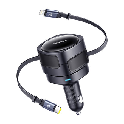 Автомобилен заряден уред с кабел USB-C / Lightning Baseus Enjoyment Max, 60W, 3A, Черен C00035507121-00