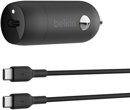 Автомобилно зарядно с USB-C кабел Belkin BoostCharge, 30W, 3A, 1 x USB-C, Черно CCA004bt1MBK-B6