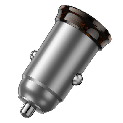 Автомобилен заряден уред с Lightning кабел HOCO NZ16A, 43W, 3A, 1 x USB-A - 1 x USB-C, Сив