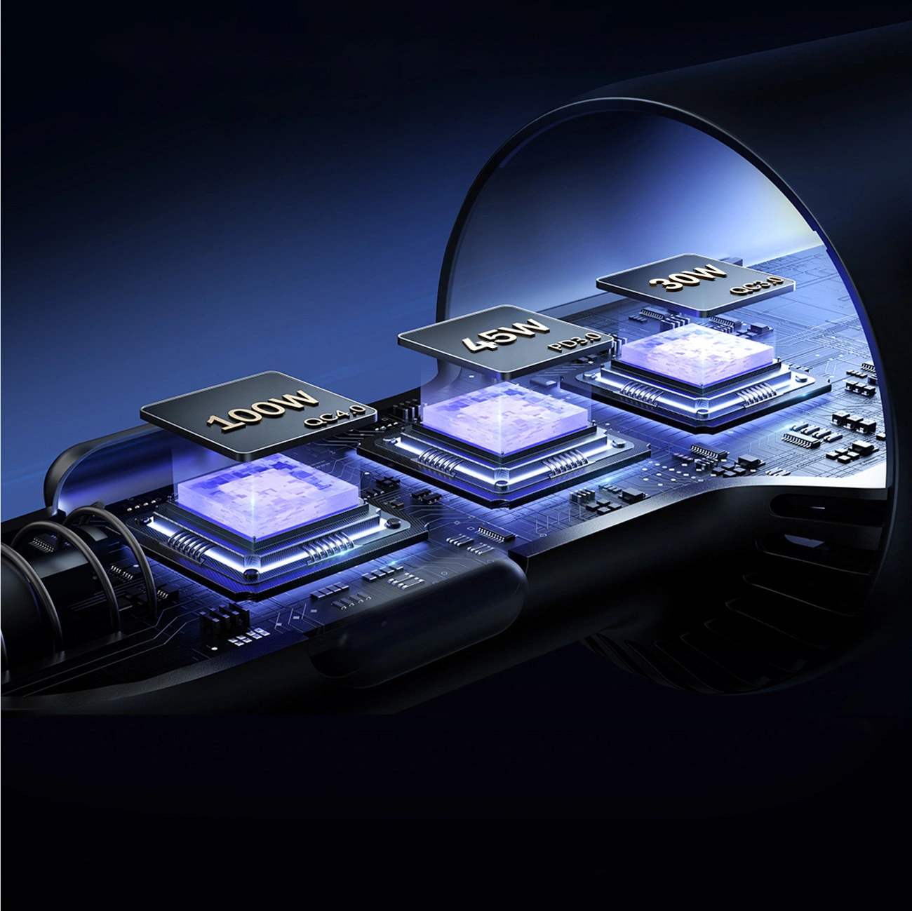 Автомобилен заряден уред с USB-C кабел Joyroom JR-CCN07, 145W, 5A, 1 x USB-A - 2 x USB-C, Сив