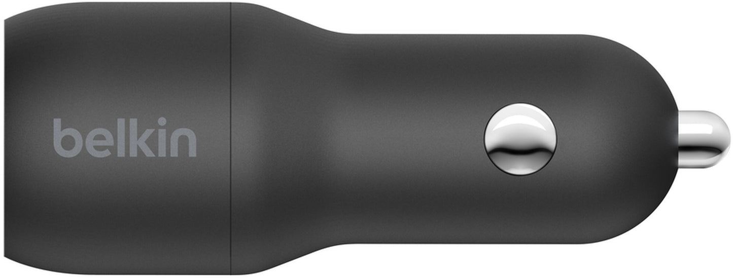 Автомобилно зарядно с Lightning кабел Belkin BoostCharge Dual, 24W, 2.4A, 2 x USB-A, Черно CCD001bt1MBK
