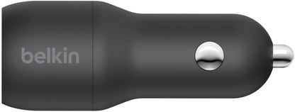 Автомобилно зарядно с Lightning кабел Belkin BoostCharge Dual, 24W, 2.4A, 2 x USB-A, Черно CCD001bt1MBK