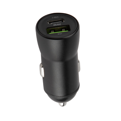 Автомобилен заряден уред с кабел Lightning MaXlife MXCC-04, 20W, 3A, 1 x USB-A - 1 x USB-C, Черен