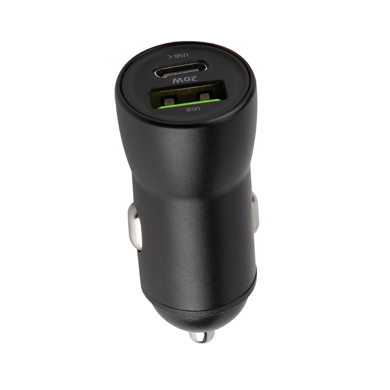 Автомобилен заряден уред с USB-C кабел MaXlife MXCC-04, 20W, 3A, 1 x USB-A - 1 x USB-C, Черен