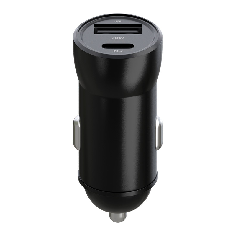 Автомобилен заряден уред с USB-C кабел MaXlife MXCC-04, 20W, 3A, 1 x USB-A - 1 x USB-C, Черен