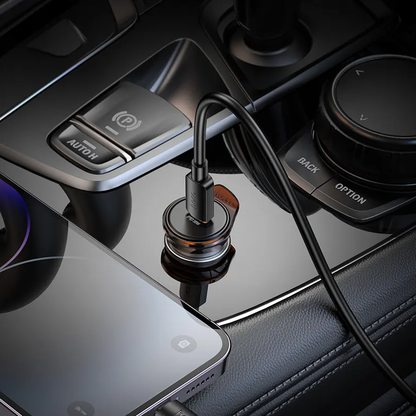 Автомобилен заряден уред с кабел Lightning HOCO NZ16, 30W, 3A, 1 x USB-C, Сив