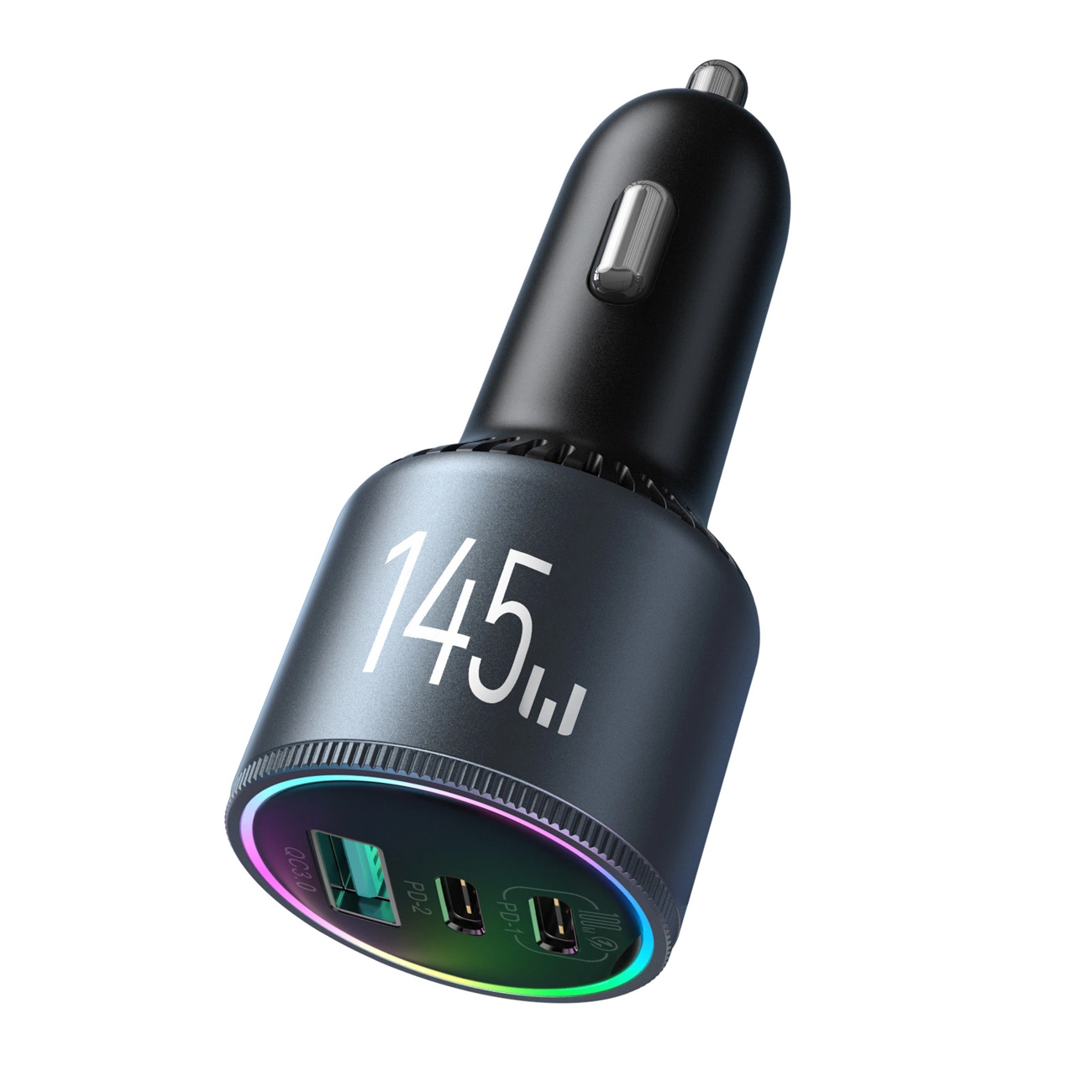 Автомобилен заряден уред с USB-C кабел Joyroom JR-CCN07, 145W, 5A, 1 x USB-A - 2 x USB-C, Сив