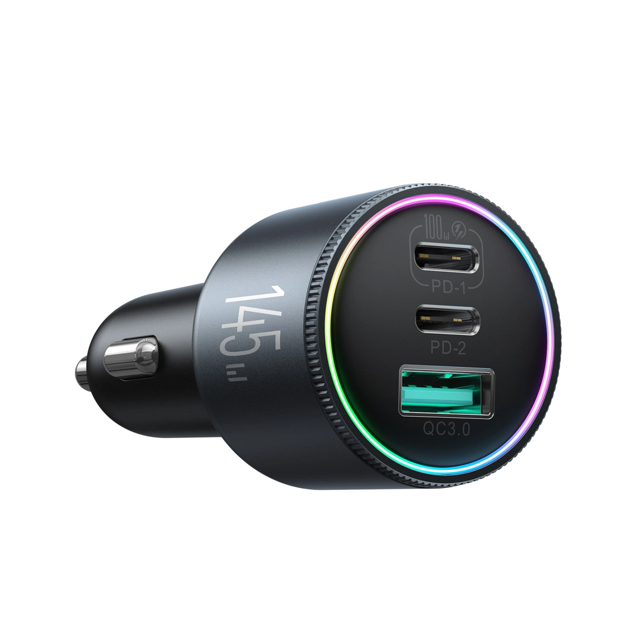 Автомобилен заряден уред с USB-C кабел Joyroom JR-CCN07, 145W, 5A, 1 x USB-A - 2 x USB-C, Сив