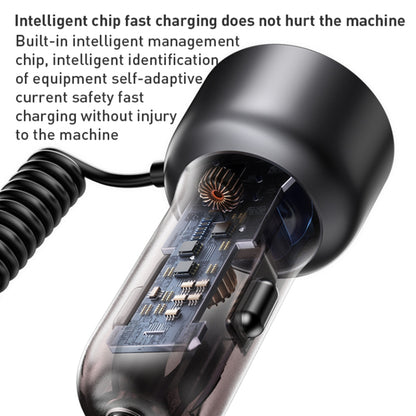 Автомобилен заряден уред с USB-C / Lightning кабел Yesido Y58 Display, 60W, 3A, 1 x USB-A - 1 x USB-C, Сив