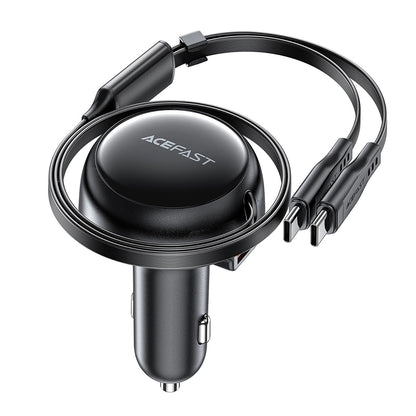 Автомобилен заряден уред с USB-C кабел Acefast B13, 53W, 3A, 1 x USB-A, Черен