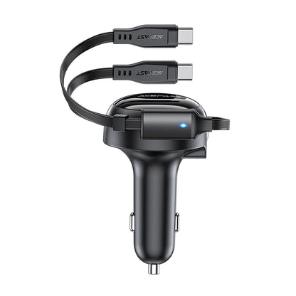 Автомобилен заряден уред с USB-C кабел Acefast B13, 53W, 3A, 1 x USB-A, Черен