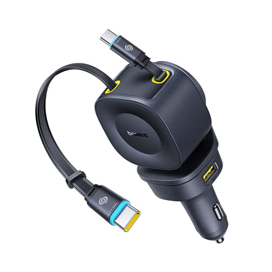 Автомобилен заряден уред с USB-C кабел Baseus PrimeTrip VR2 Max, 163W, 3A, 1 x USB-A - 1 x USB-C, Черен P10162701313-00