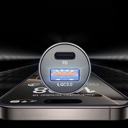 Автомобилен заряден уред с USB-C / Lightning кабел Lisen, 48W, 3A, 1 x USB-A - 1 x USB-C, Черен YL0223080035