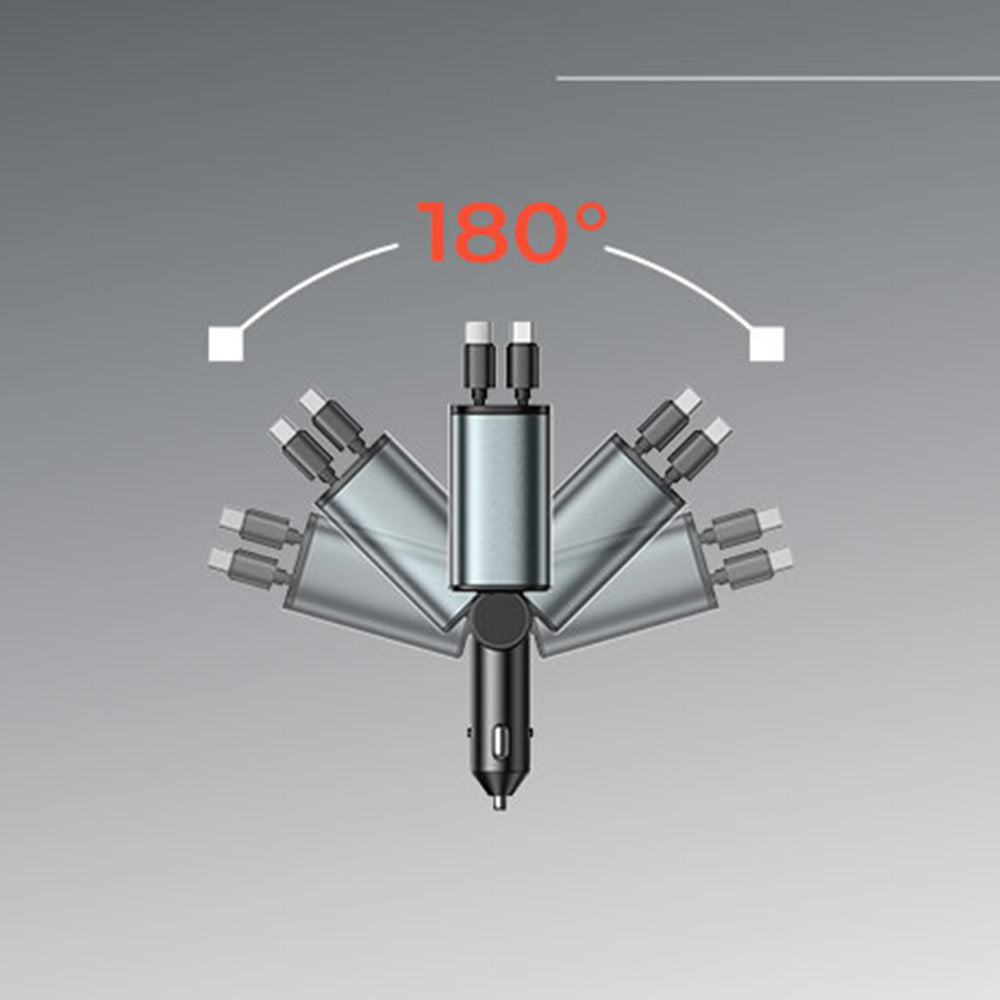 Автомобилен заряден уред с USB-C / Lightning кабел Lisen, 69W, 3A, 1 x USB-A - 1 x USB-C, Черен YL0224040031