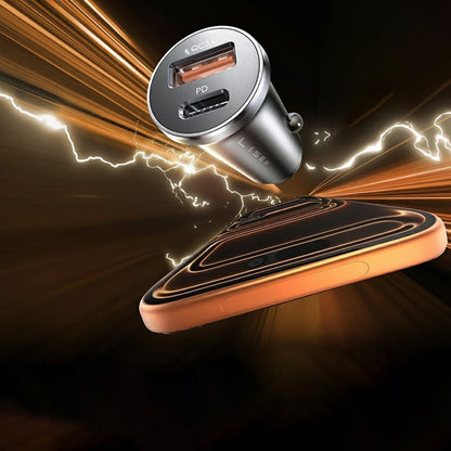 Автомобилен заряден уред с USB-C кабел Lisen, 51W, 3A, 1 x USB-A - 1 x USB-C, Тъмносин YL0223080047