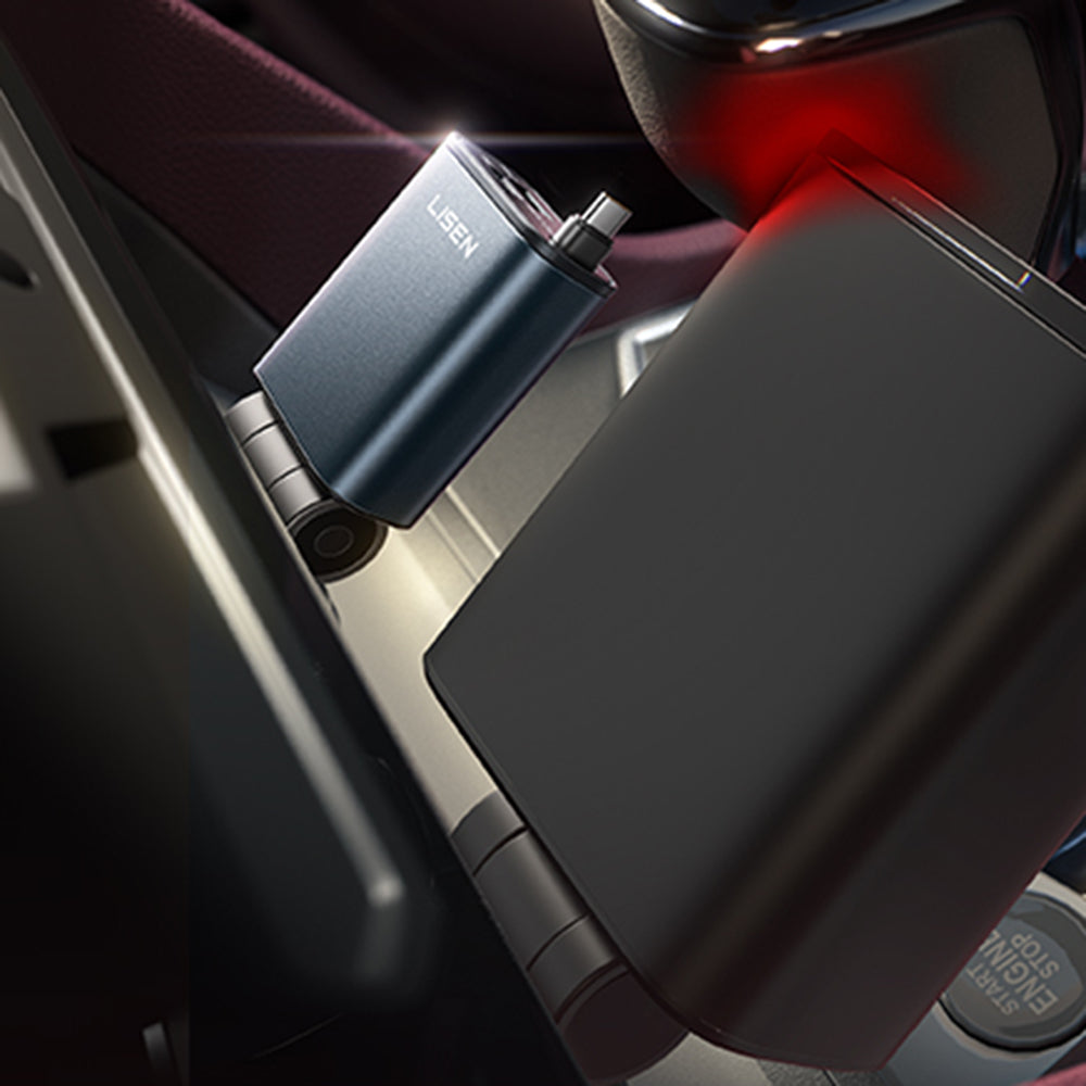 Lisen USB-C Car Charger with Cable, 57W, 3A, 1 x USB-A - 1 x USB-C, Black YL0325010016