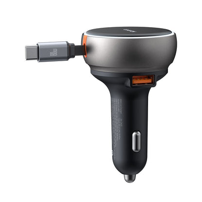 Автомобилен заряден уред с USB-C кабел McDodo CC-4850, 80W, 3A, 1 x USB-A - 1 x USB-C, Черен