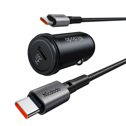 Автомобилен заряден уред с USB-C кабел McDodo CC-7493 Obsidian, 30W, 3A, 1 x USB-C, Черен