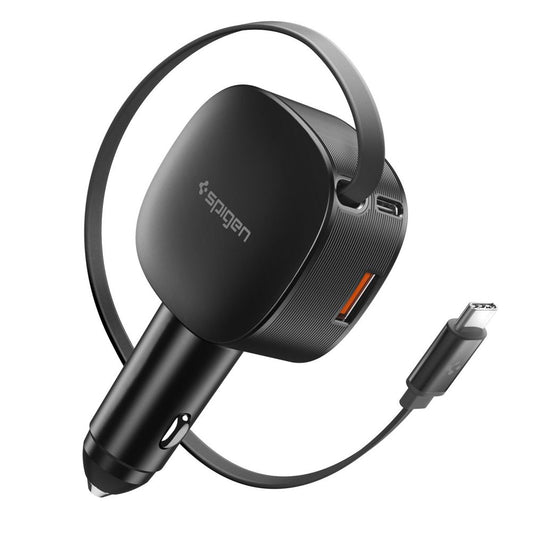 Автомобилен заряден уред с USB-C кабел Spigen EV603BT Essential, 60W, 3A, 1 x USB-A - 1 x USB-C, Черен