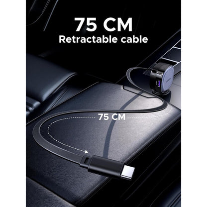 Автомобилен заряден уред с USB-C кабел UGREEN EC601, 75W, 3A, 1 x USB-A - 1 x USB-C, Сив