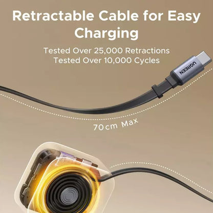 Автомобилен заряден уред с USB-C кабел UGREEN EC603, 90W, 3A, 1 x USB-A - 1 x USB-C, Сив