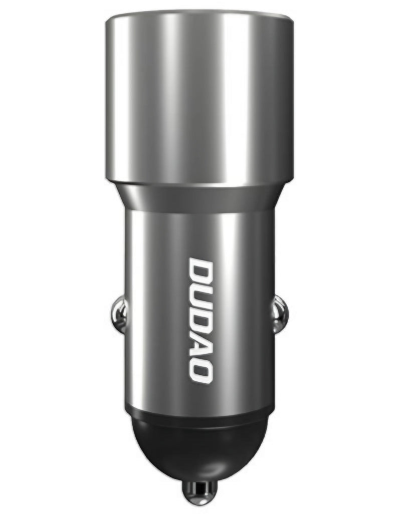 Автомобилен зарядно Dudao R4PQ NM, 22.5W, 3A, 1 x USB-A - 1 x USB-C, Сив