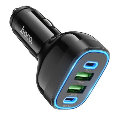 Зарядно за кола HOCO Guide NZ11, 72W, 3A, 2 x USB-A - 2 x USB-C, черно 